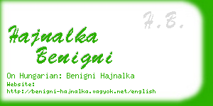 hajnalka benigni business card